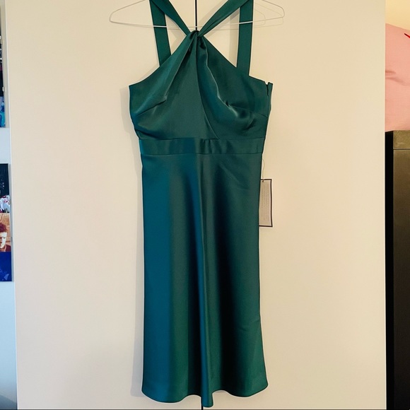 NWT J.Crew Emerald Green Satin Midi Dress – Size 4 - Picture 7 of 13